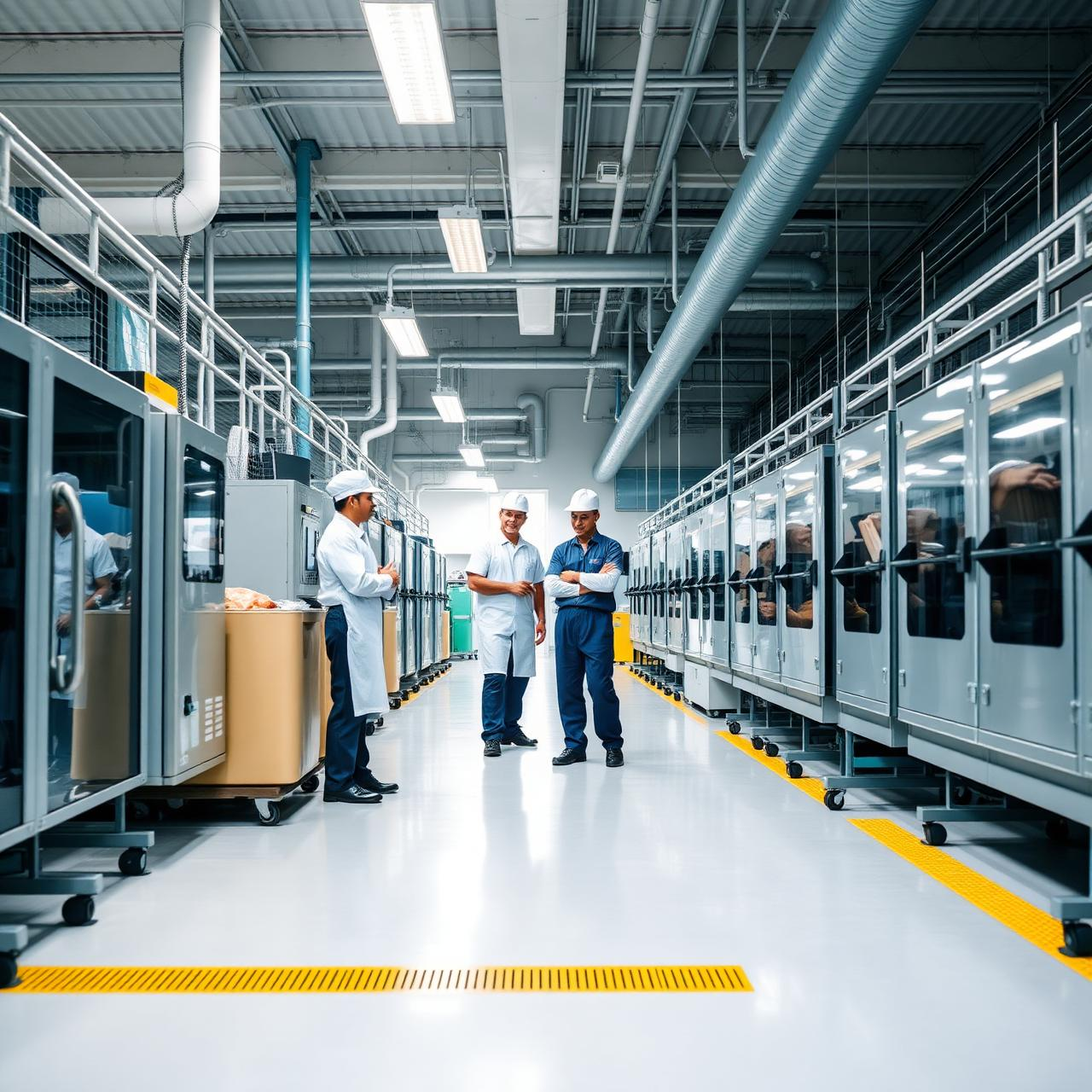 Ambiente industrial representando vaga de operador de produção em frigorífico